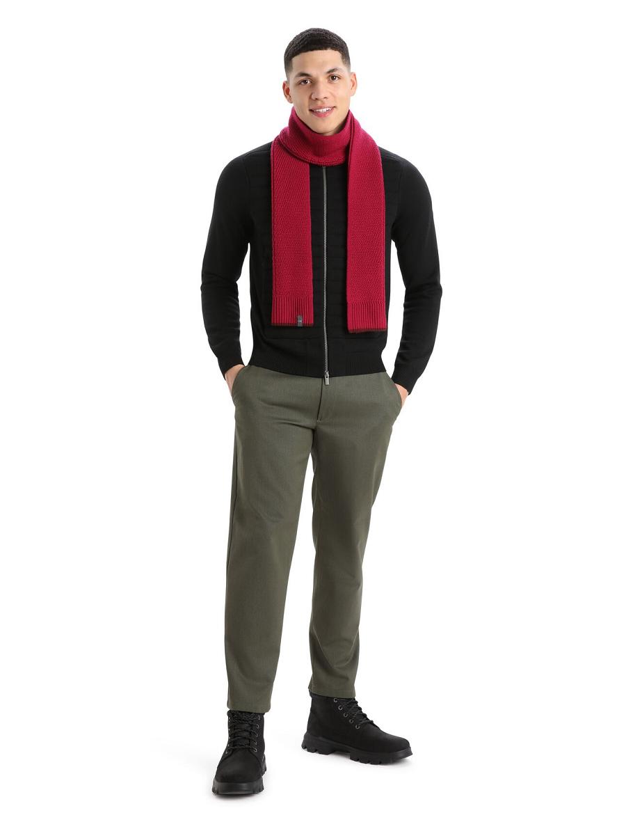 Cherry / Espresso Men's Icebreaker Unisex Merino Waypoint Scarves | USA 1067GSOL